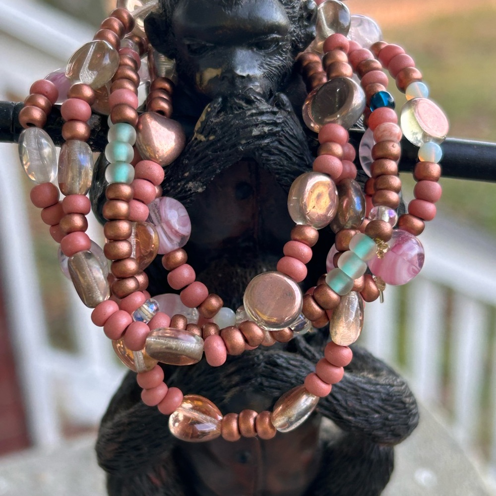 Elegant Czech Crystal Multi-Color Beaded Necklace Set